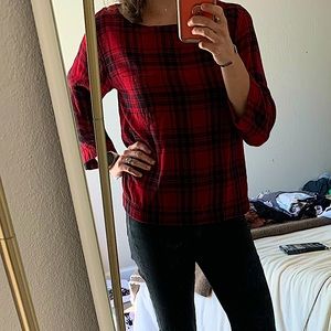 Madewell, SM, Quarter sleeve top, Plaid